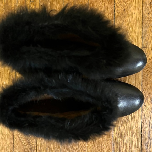 COACH Athena fur boots leather boot real RABBIT fur vintage boot Ankle Boot - Picture 5 of 6